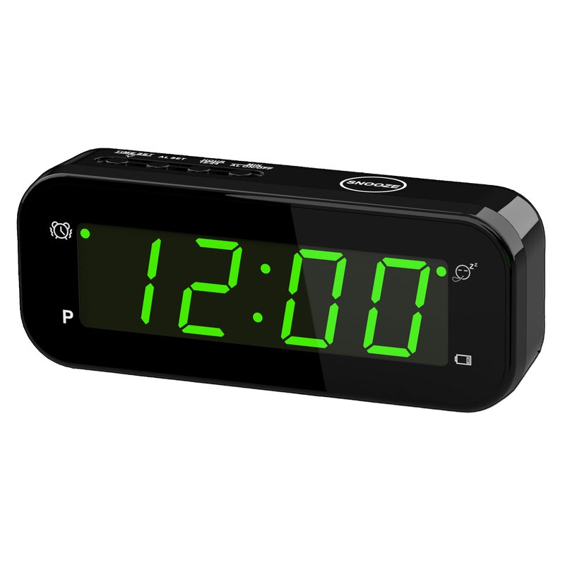 KWANWA 2 in 1 Alarm Clock Indoor Thermometer Digital Clock with Temperature Display Adjustable Brightness Dimmer 1224Hr Snooze Cordless Battery Operated Portable Size Small Alarm Clock