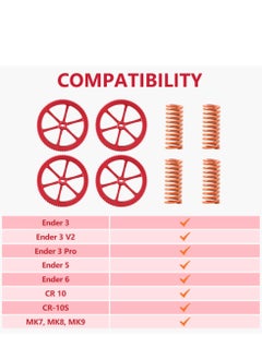 Generic 4 Pcs Metal Leveling Nuts and Springs Upgraded Set for Ender 3/3 Pro/3 V2/Ender 3 Neo/Ender 3 V2 Neo/Ender 3 S1/Ender 3 S1 Pro Ender 5 Plus/CR 10 Series 3D Printer Bed Staying Level  - Image 3