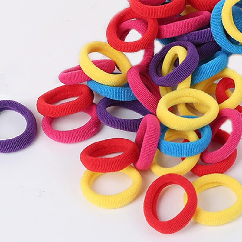 Manshui 200 Pieces Small Seamless Hair ties, Elastic Hair band, Ponytail Holders for Children and Little Girls’ Hair Accessory (Mixed Blue) - Image 1