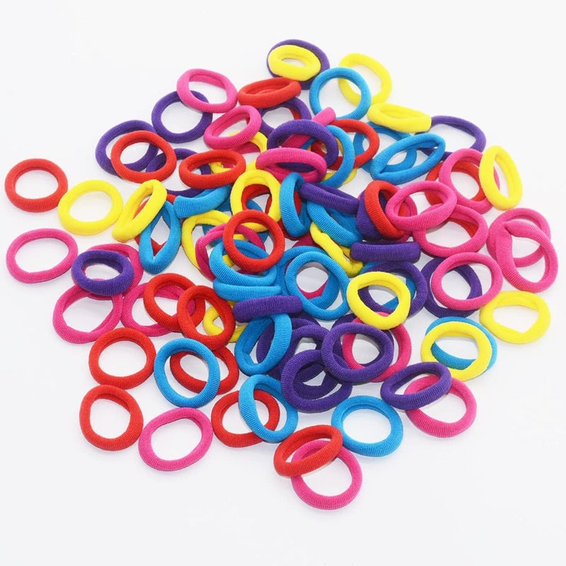 Manshui 200 Pieces Small Seamless Hair ties, Elastic Hair band, Ponytail Holders for Children and Little Girls’ Hair Accessory (Mixed Blue) - Image 4