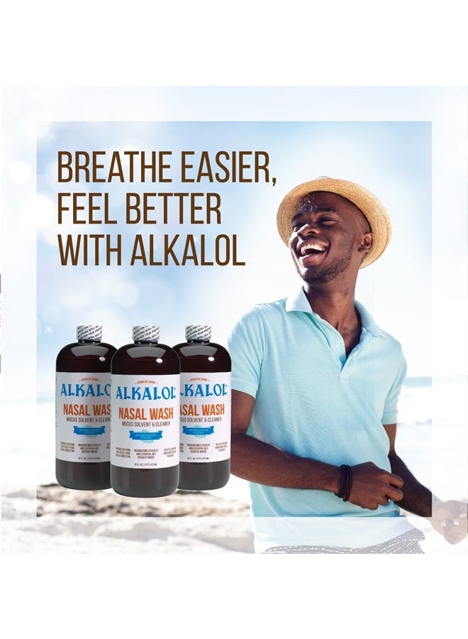 Alkalol محلول غسول الأنف الأصلي، 3 عبوات - 16 أونصة سائلة، 16 أونصة سائلة (عبوة من 3 قطع) - Image 3
