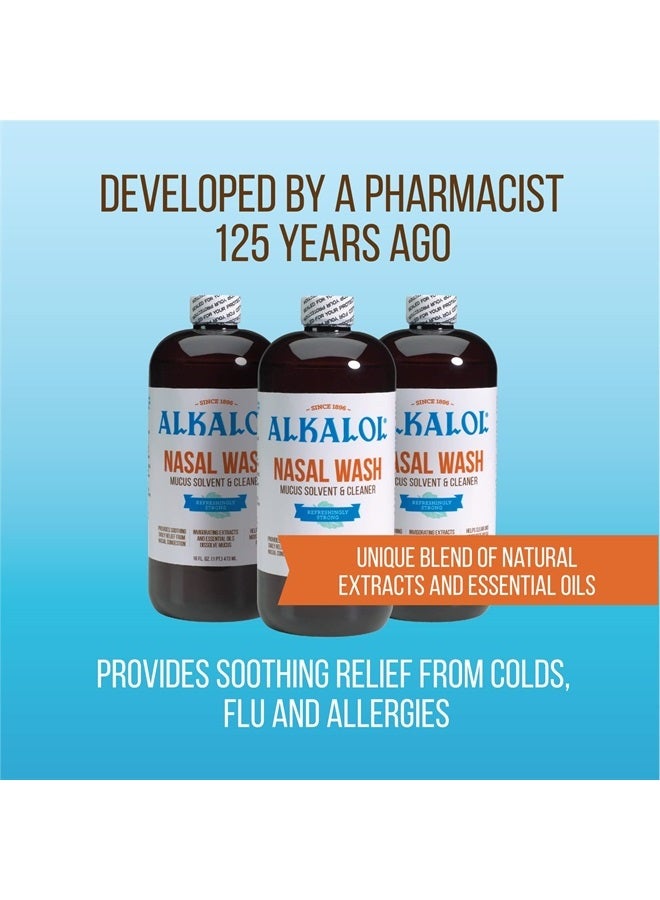 Alkalol محلول غسول الأنف الأصلي، 3 عبوات - 16 أونصة سائلة، 16 أونصة سائلة (عبوة من 3 قطع) - Image 4