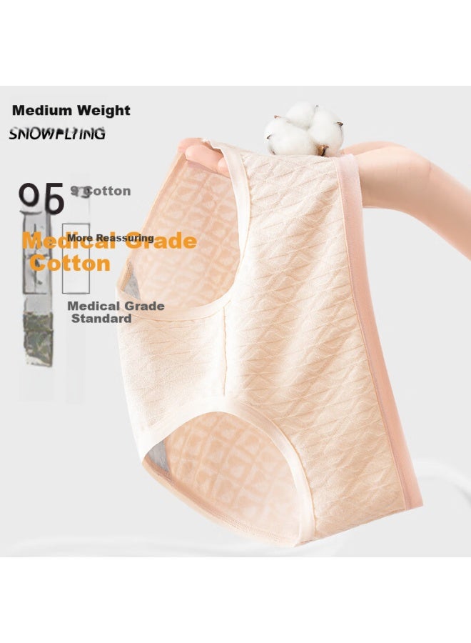 Snowflying Women's Cotton 7a Antibacterial High-waisted Plus Size Seamless Breathable Triangle Shorts - Image 4