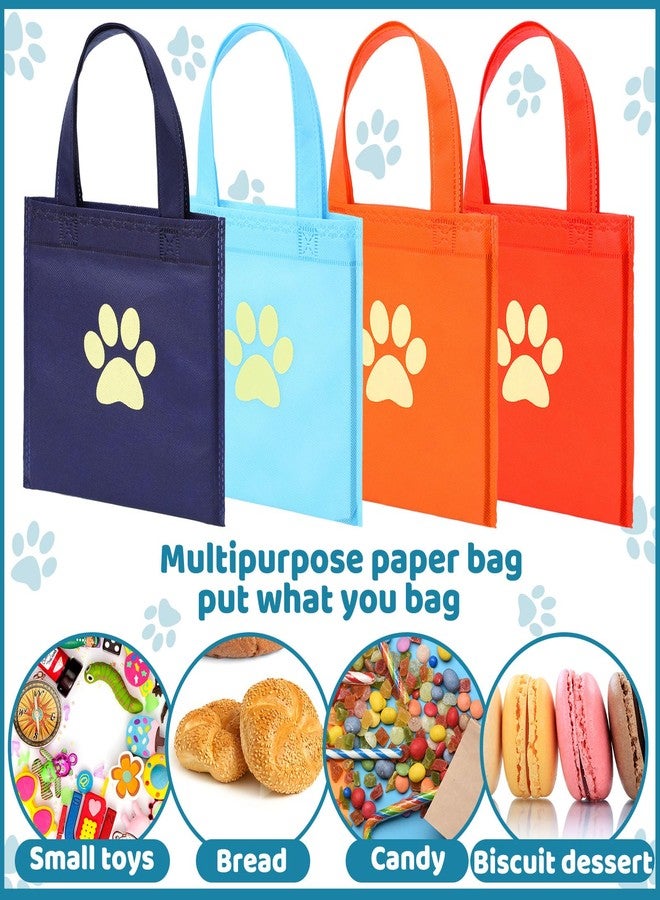 Aliceset 24 Pcs Dog Paw Gift Bags with Handles 7.8 x 7.8 Inch Reusable Non Woven Cartoon Goodie Bags Paw Print Bags Dog Party Favor Bags for Dog Puppy Pet Treat Birthday Party Supplies Decorations - Image 2