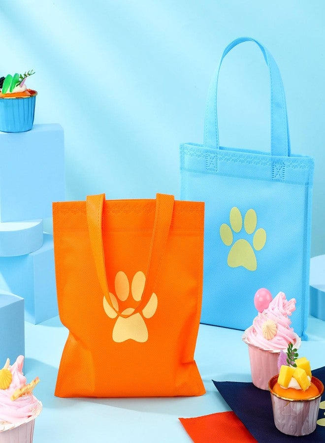 Aliceset 24 Pcs Dog Paw Gift Bags with Handles 7.8 x 7.8 Inch Reusable Non Woven Cartoon Goodie Bags Paw Print Bags Dog Party Favor Bags for Dog Puppy Pet Treat Birthday Party Supplies Decorations - Image 5