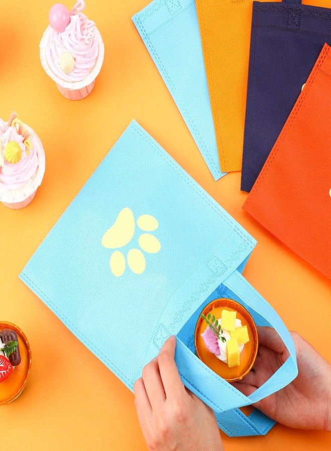 Aliceset 24 Pcs Dog Paw Gift Bags with Handles 7.8 x 7.8 Inch Reusable Non Woven Cartoon Goodie Bags Paw Print Bags Dog Party Favor Bags for Dog Puppy Pet Treat Birthday Party Supplies Decorations - Image 4