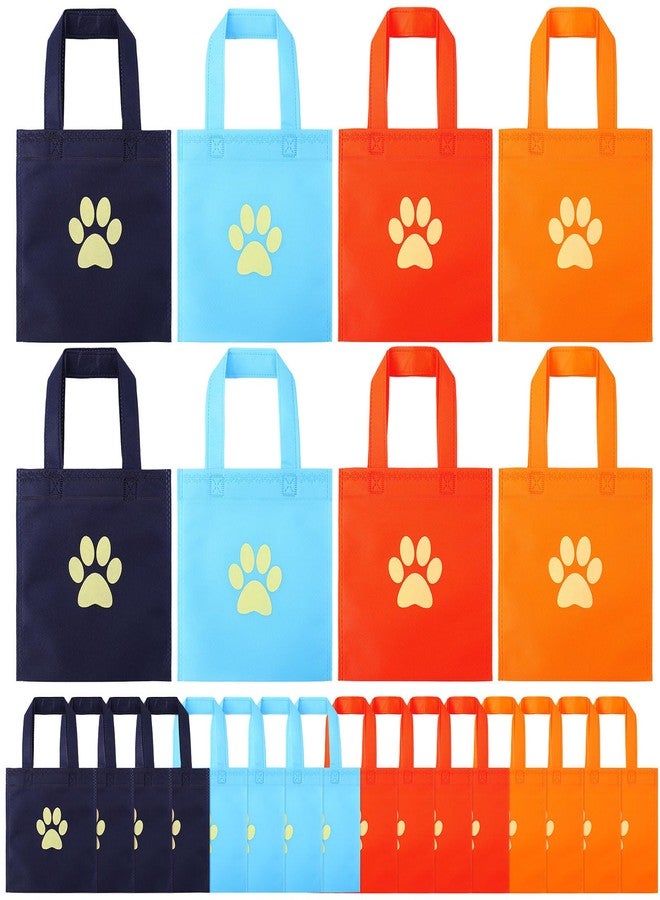 Aliceset 24 Pcs Dog Paw Gift Bags with Handles 7.8 x 7.8 Inch Reusable Non Woven Cartoon Goodie Bags Paw Print Bags Dog Party Favor Bags for Dog Puppy Pet Treat Birthday Party Supplies Decorations - Image 1