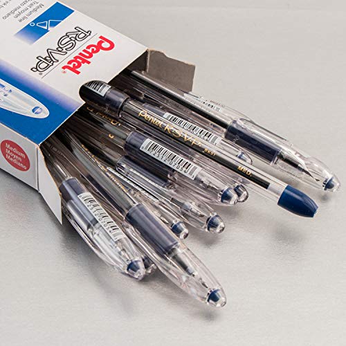 Pentel BK91C R.S.V.P. Stick Ballpoint Pen, 1mm, Trans Barrel, Blue Ink, Dozen - Image 2