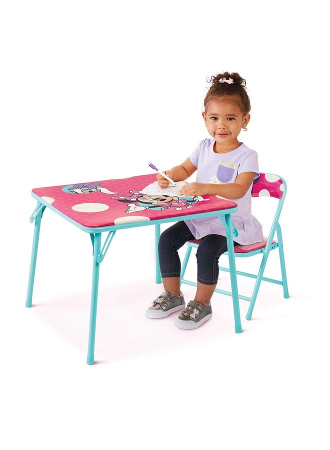 Minnie Jakks Pacific Minnie Jr Activity Table Set with One Chairs ,Teal and Red - Image 1