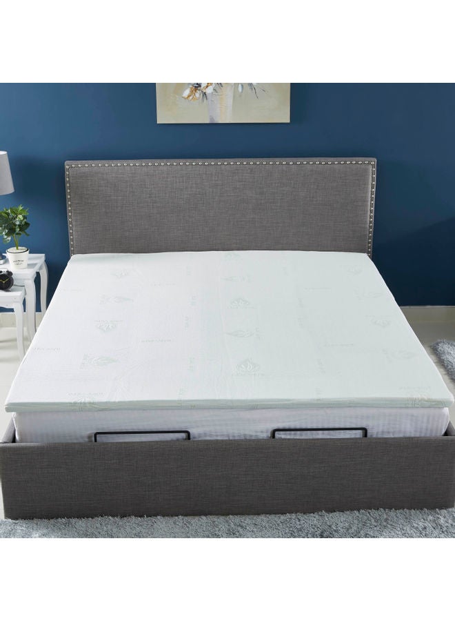 Home Box Premium Quality Aloe Vera Cool Gel Infused Memory Foam Soft Touch Washable Spill And Stain Resistant King Size Mattress Topper  - Image 2