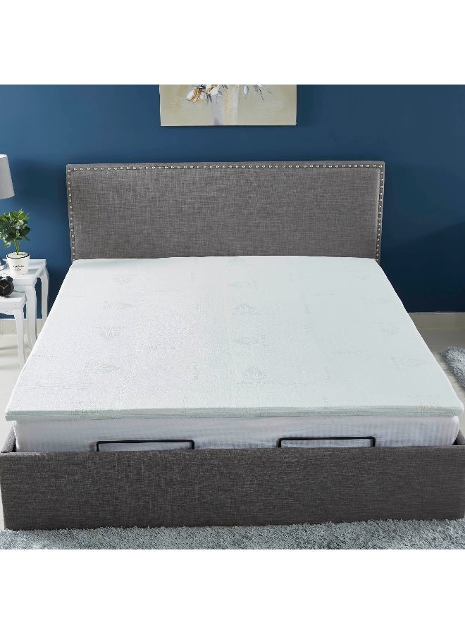 Home Box Premium Quality Aloe Vera Cool Gel Infused Memory Foam Soft Touch Washable Spill And Stain Resistant King Size Mattress Topper - Image 2