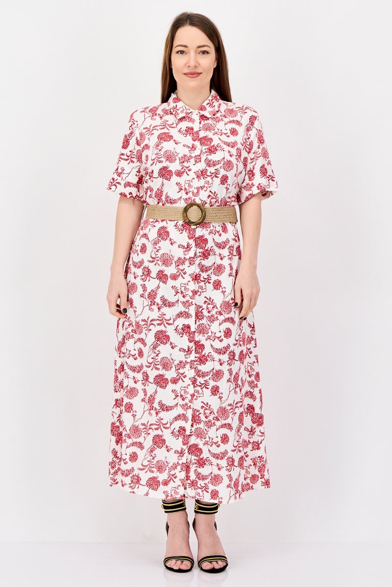 bebe Women Floral Print Maxi Dress, Multicolor - Image 1