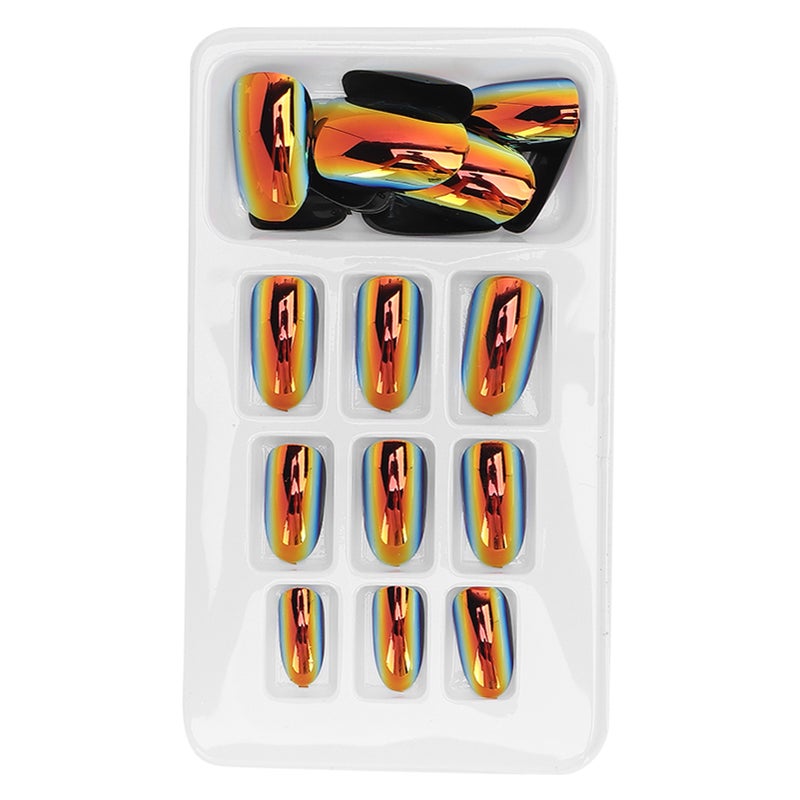 24pcs Fashionable Fake Nails Detachable Bright Color False Nail Patch Full Cover Nail Art Tips01 - Image 2