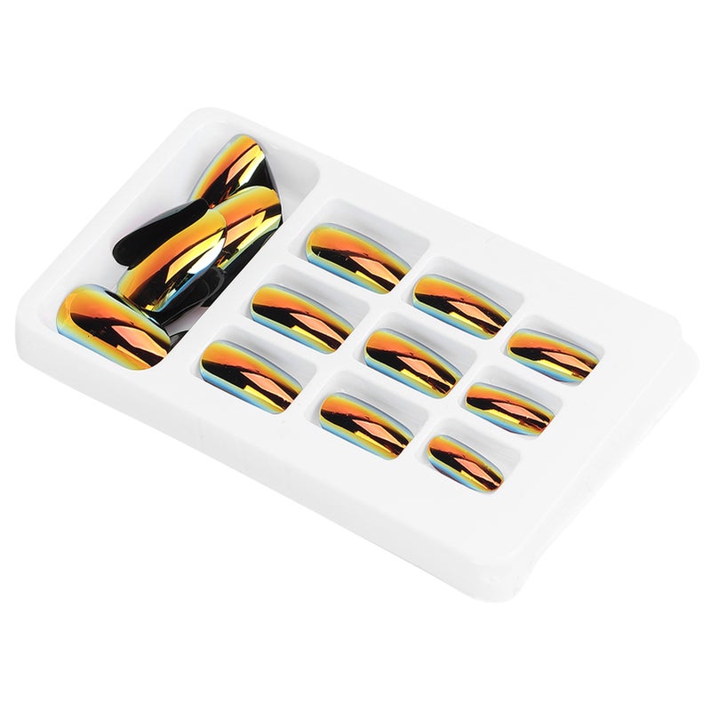 24pcs Fashionable Fake Nails Detachable Bright Color False Nail Patch Full Cover Nail Art Tips01 - Image 3