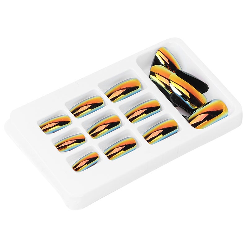 24pcs Fashionable Fake Nails Detachable Bright Color False Nail Patch Full Cover Nail Art Tips01 - Image 4