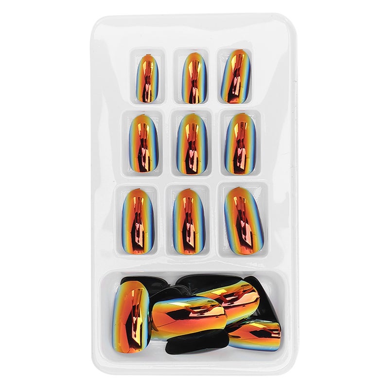 24pcs Fashionable Fake Nails Detachable Bright Color False Nail Patch Full Cover Nail Art Tips01 - Image 1