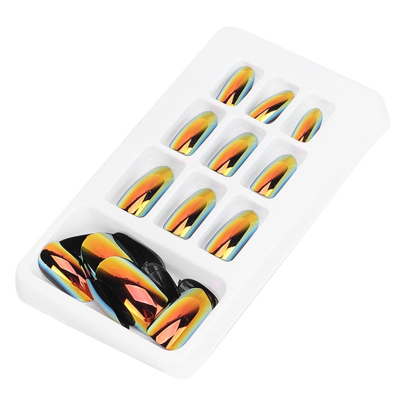 24pcs Fashionable Fake Nails Detachable Bright Color False Nail Patch Full Cover Nail Art Tips01 - Image 5