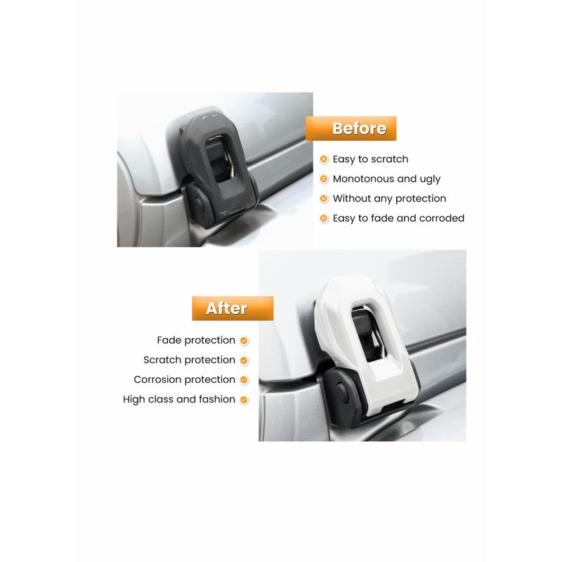 SOLARAE Hood Latch Lock Catch Brackets Cover for 2018-2022 Jeep Wrangler JL JLU Unlimited Sports Freedom Sahara Rubicon Gladiator JT 2-Door & 4-Door Exterior Accessories Decoration (White 2PCS) - Image 4