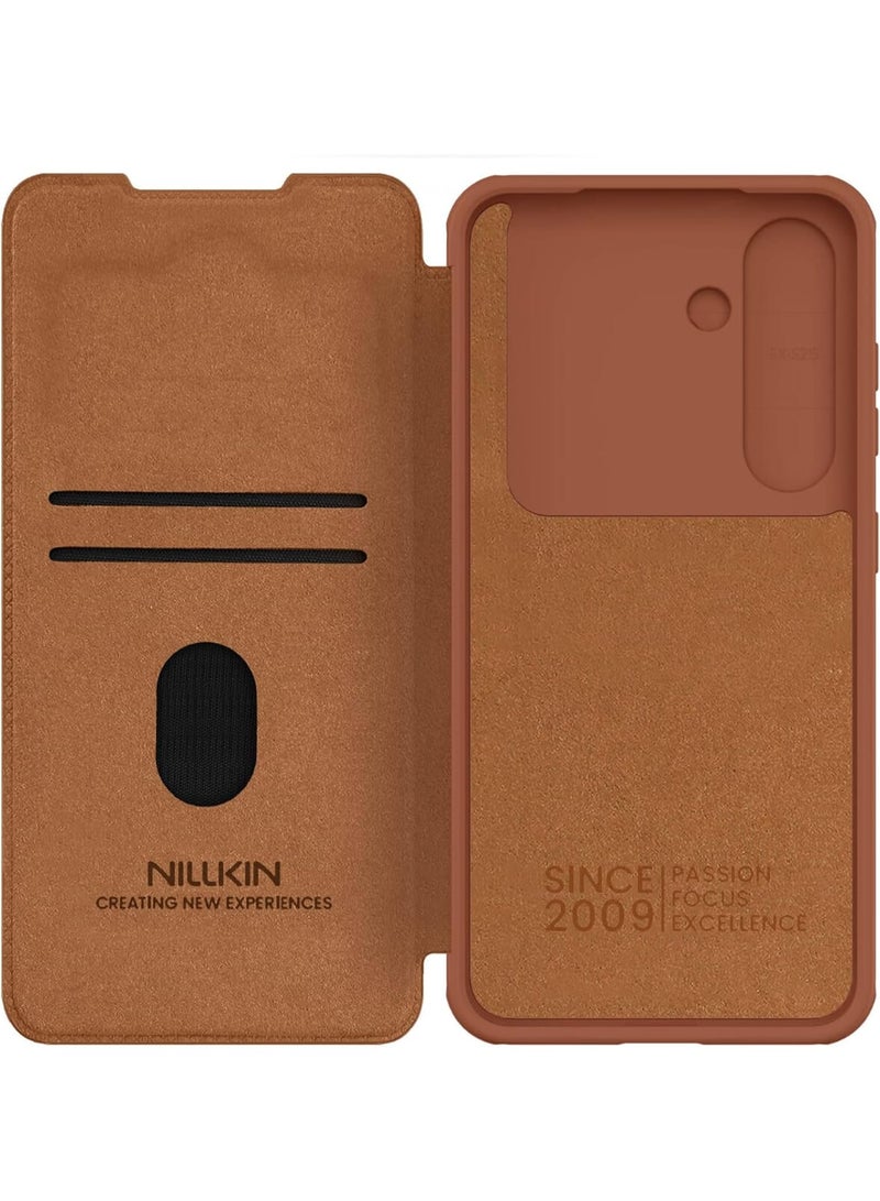 Nillkin QIN Pro Leather Case for Samsung Galaxy S25| Elegant Leather Design & Durable Protection - Brown - Image 5
