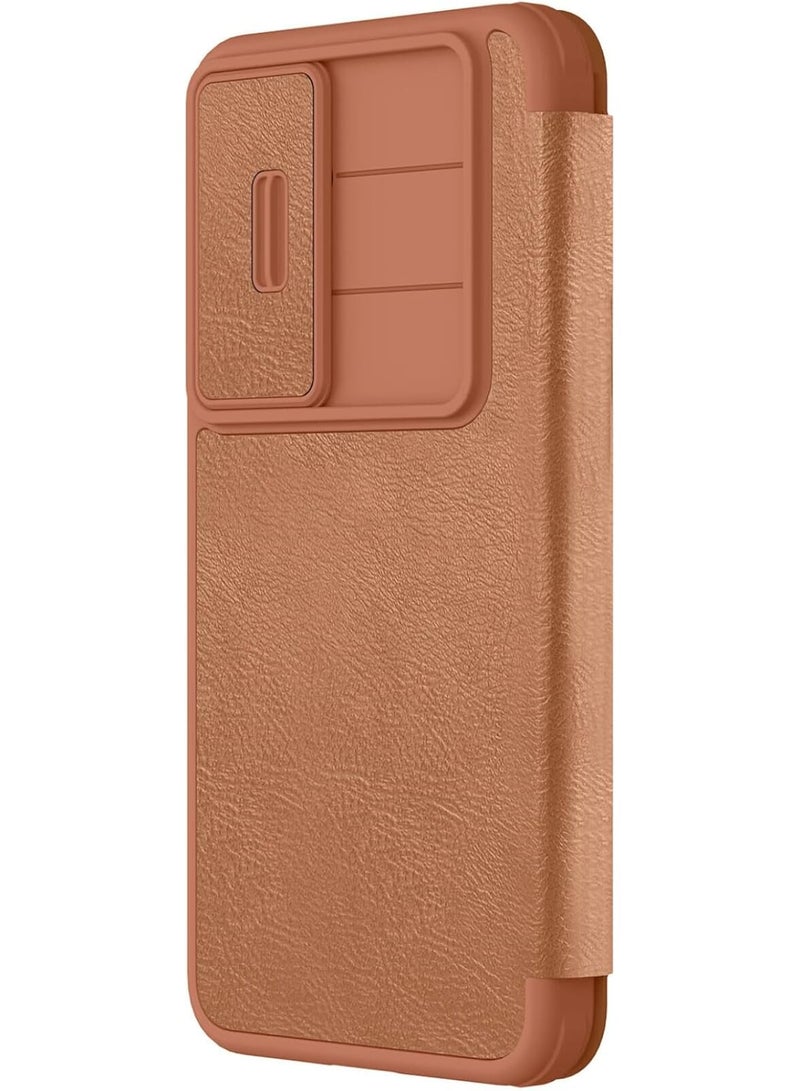 Nillkin QIN Pro Leather Case for Samsung Galaxy S25| Elegant Leather Design & Durable Protection - Brown - Image 2