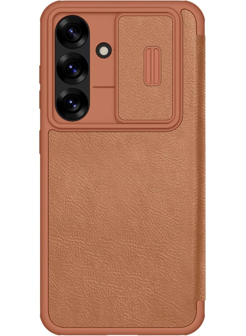 Nillkin QIN Pro Leather Case for Samsung Galaxy S25| Elegant Leather Design & Durable Protection - Brown - Image 1