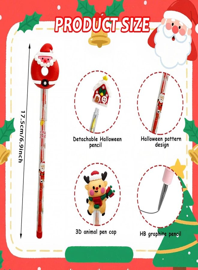 AWEELON 24 Pcs Christmas Pencils Bulk Multi Point Push Pencils with for Christmas - Image 2