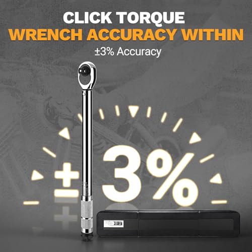 DEKOPRO Torque Wrench 1/2 Inch Drive Click, 10-170 Ft-Lb/13.5-229 Nm Car Torque Wrench, ±3% High Precision, 72 Tooth Torque Wrenches with Dual-Direction Adjustable for Bicycle, Car, Moto - Image 3