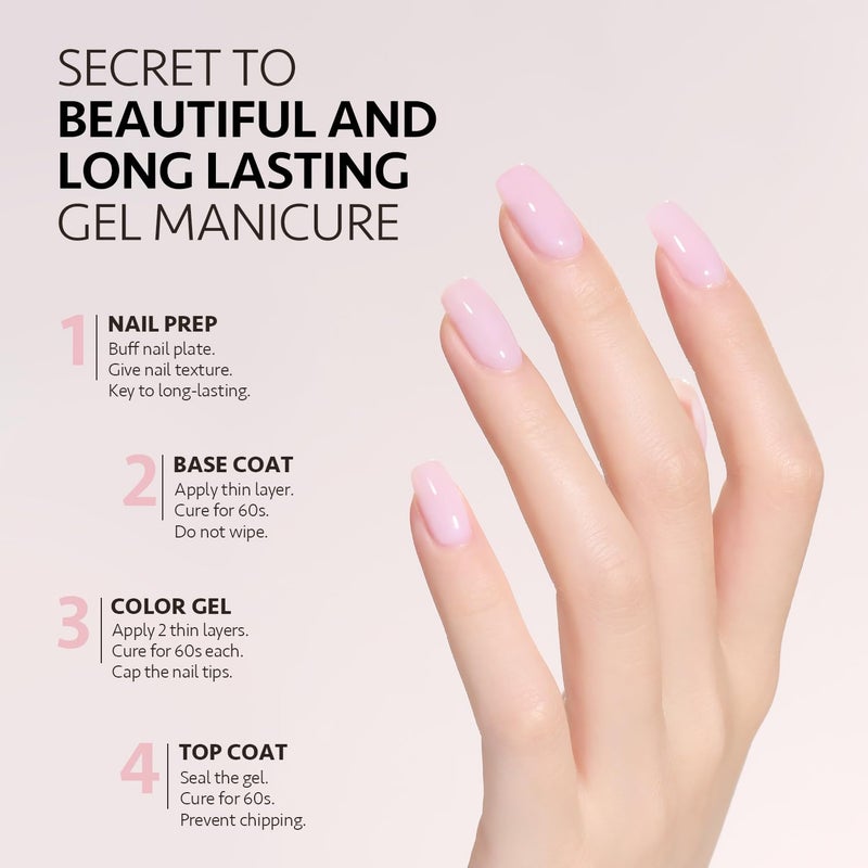 GAOY Baby Pink Gel Nail Polish, 16ml Soak Off UV Light Cure Gel Polish for Nail Art DIY Manicure at Home, Color 1525 - Image 5