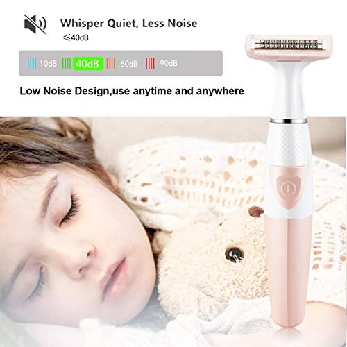 GOMINYUF Women Painless Hair Remover,Gominyuf Electric Lady Shaver Trimmer with Upgrade Cutter Head Professional for Shave Arm,Bikini,Leg,Armpit Hair,Battery Operated (Pink) - Image 3