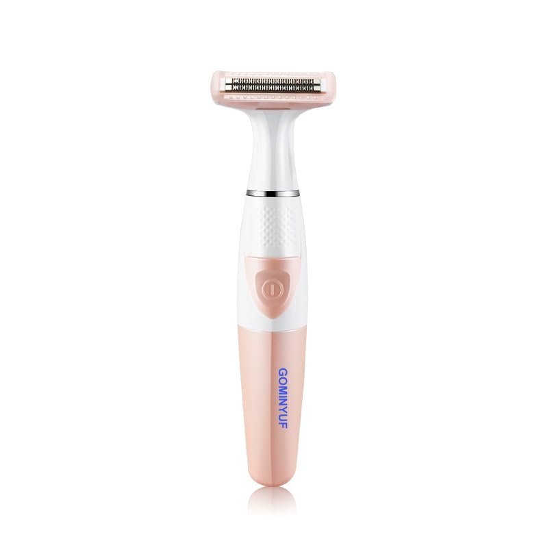GOMINYUF Women Painless Hair Remover,Gominyuf Electric Lady Shaver Trimmer with Upgrade Cutter Head Professional for Shave Arm,Bikini,Leg,Armpit Hair,Battery Operated (Pink) - Image 1