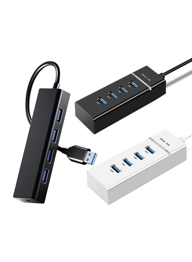 BURAQ 4 X USB 2.0 Ports HUB Converter, Cable Length: 15cm,Style： With Light Bar White - Image 2