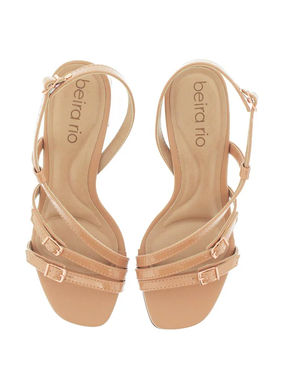 Beira Rio Mid Heels Sandals for Women – Sling Back Heel Sandals for Girls with Ankle Strap