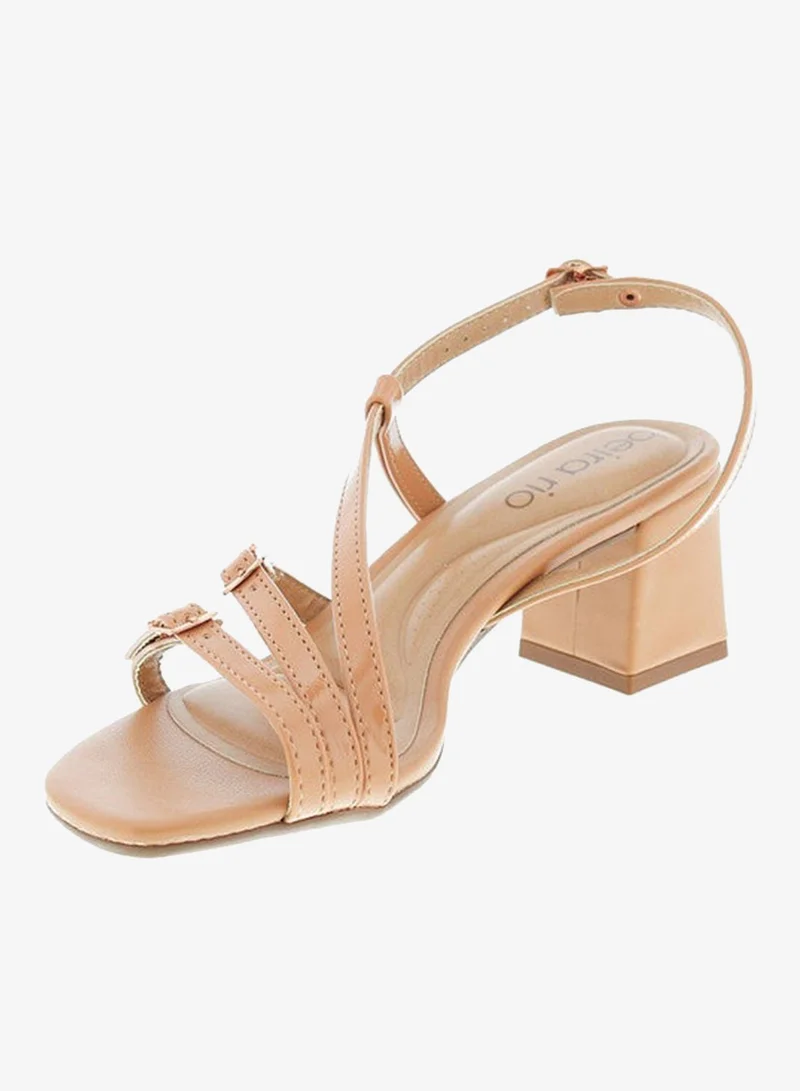 Beira Rio Nude Mid Heels Sandals for Women – Sling Back Heel Sandals for Girls with Ankle Strap for Women | Best Price UAE