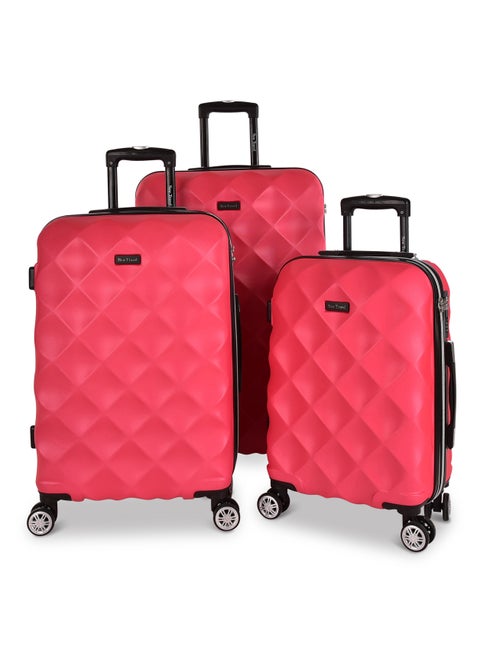 New Travel ABS Luggage Set, Hard Travel Trolley Bag with Carry On Cabin Size, Double 4 Wheels, and Combination Lock, 3 Pieces, 20/24/28, LA430-10/3P