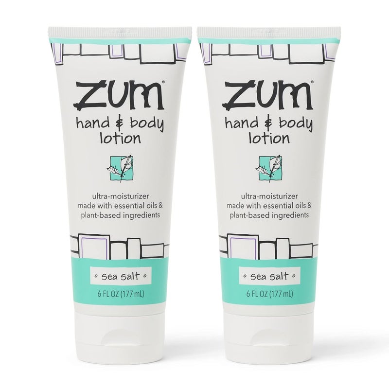 Zum Indigo Wild Hand  Body Lotion  Natural Hand Lotion for Dry Hands  Body Lotion for Women  Men  Body Moisturizers Include Shea Butter Jojoba Oil  More  Sea Salt Scent  6 fl oz 2 Pack