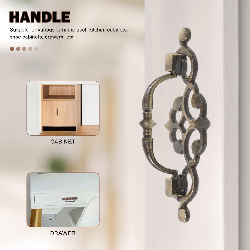 Vintage Antique Bronze Zinc Alloy Cabinet Pull Handle 82mm For Wardrobe Drawer Furniture - Image 5