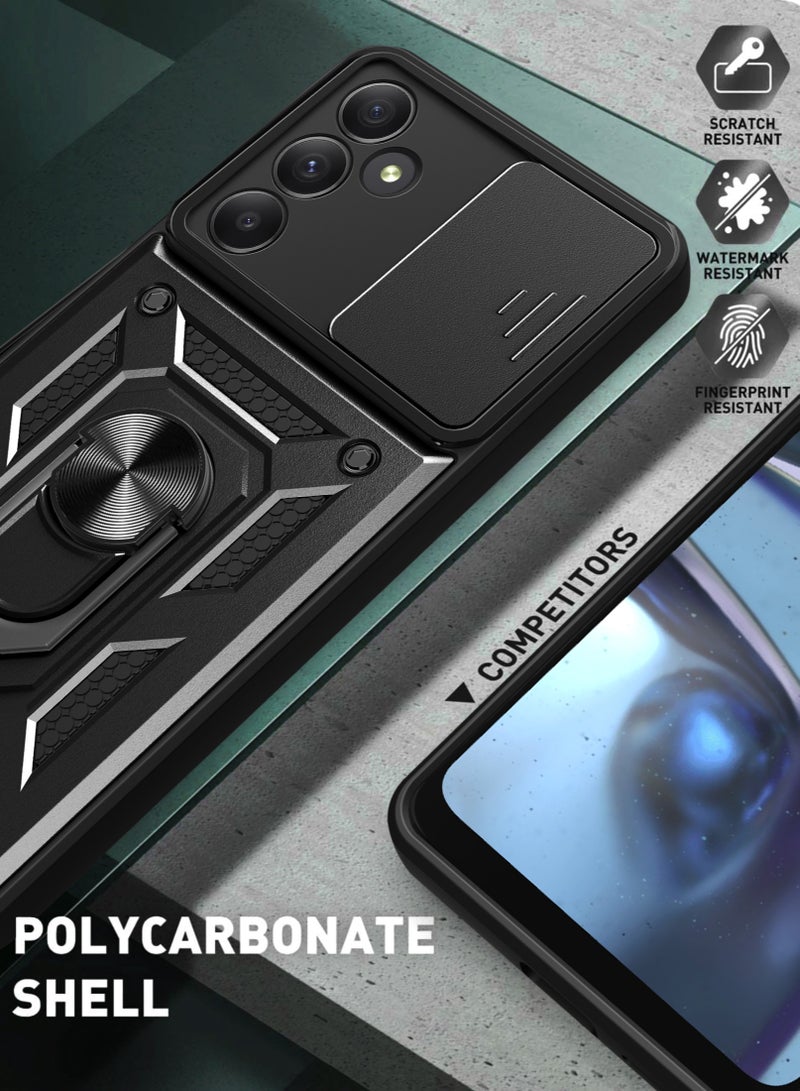 Case for Samsung Galaxy A35 5G with Sliding Camera Window, Kickstand, PC+TPU Dual-Layer,Red - Image 4