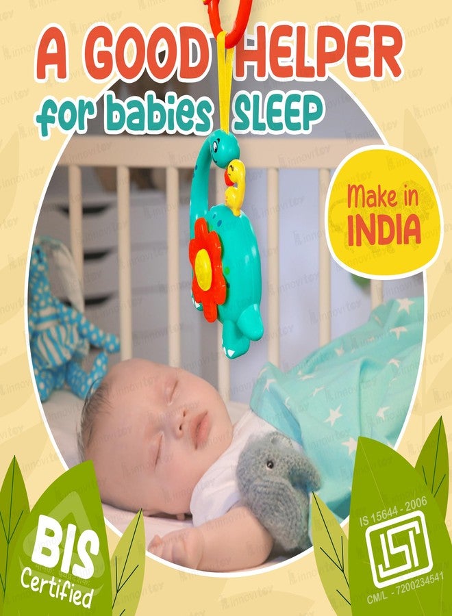 innovitoy Infant Plastic Musical Cradle Rattle New Born Baby Toys For 0 To 6 Month|With Attachable Loop & Clip|Light-Up Musical Toy, 4 Rhymes|Bpa-Free|Baby Gift Set-Made In India(Teal) - Image 5