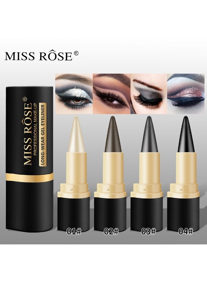 مس روز آيلاينر جل صلب غير لامع مقاوم للماء – رأس مفرد، أسود، مقاوم للتلطخ وثابت طوال اليوم - Image 2