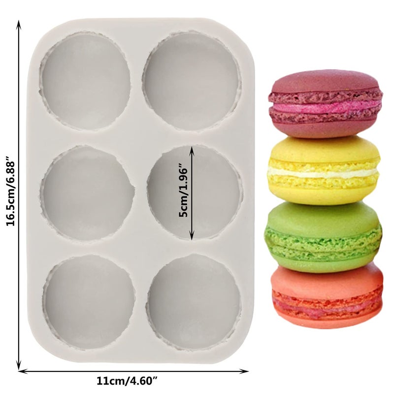 Sijiangmold 6-Cavity 3D Macaron Hamburger Silicone Molds Macaron Fondant Mold For Cake Decorating Cupcake Topper Chocolate Candy Gum Paste - Image 2