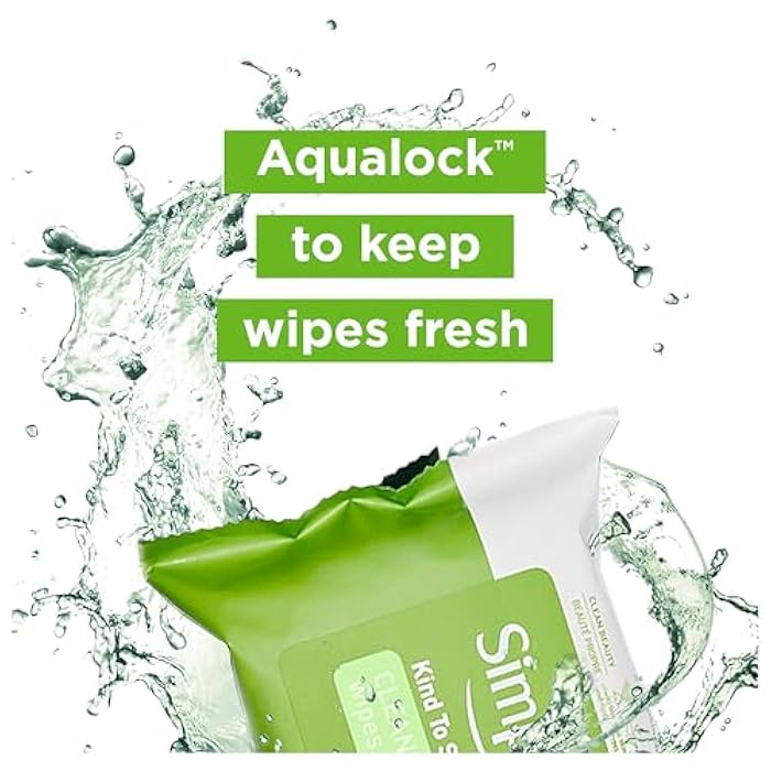 Simple Kind to Skin Facial Wipes Gentle and Effective Makeup Remover Cleansing Free from color and dye artificial perfume and harsh chemicals, 25 Count (Pack of 2) - Image 4