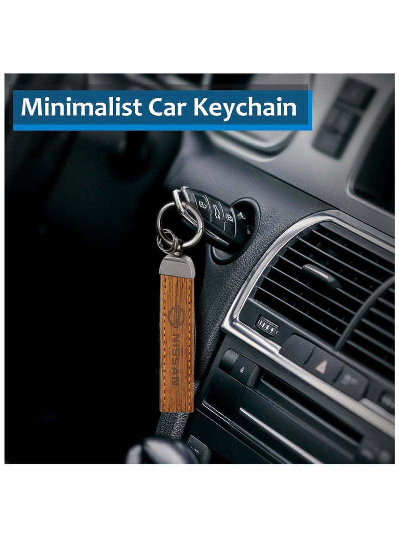 Nissan Premium Nissan Keychain with Real Carbon Fiber, Soft Leather, 360° Rotating Swivel, and Double Screw Fixing Design  - Image 4