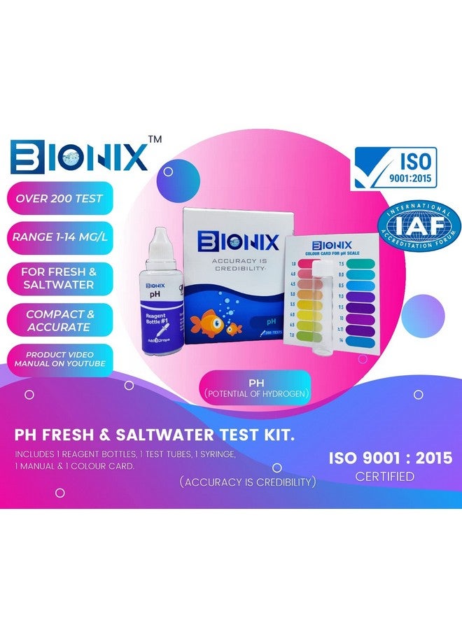 BIONIX pH Water Test Kit for Freshwater & Saltwater | 250 Test. - Image 2