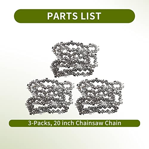 Anxingo 3 Pack 20" Chainsaw Chain 325" Pitch 058 Gauge 76DL Replacement for Blue Max 53543 8901 8902 Replacement for Husqvarna Stihl Poulan Craftsman Chainsaws - Image 4