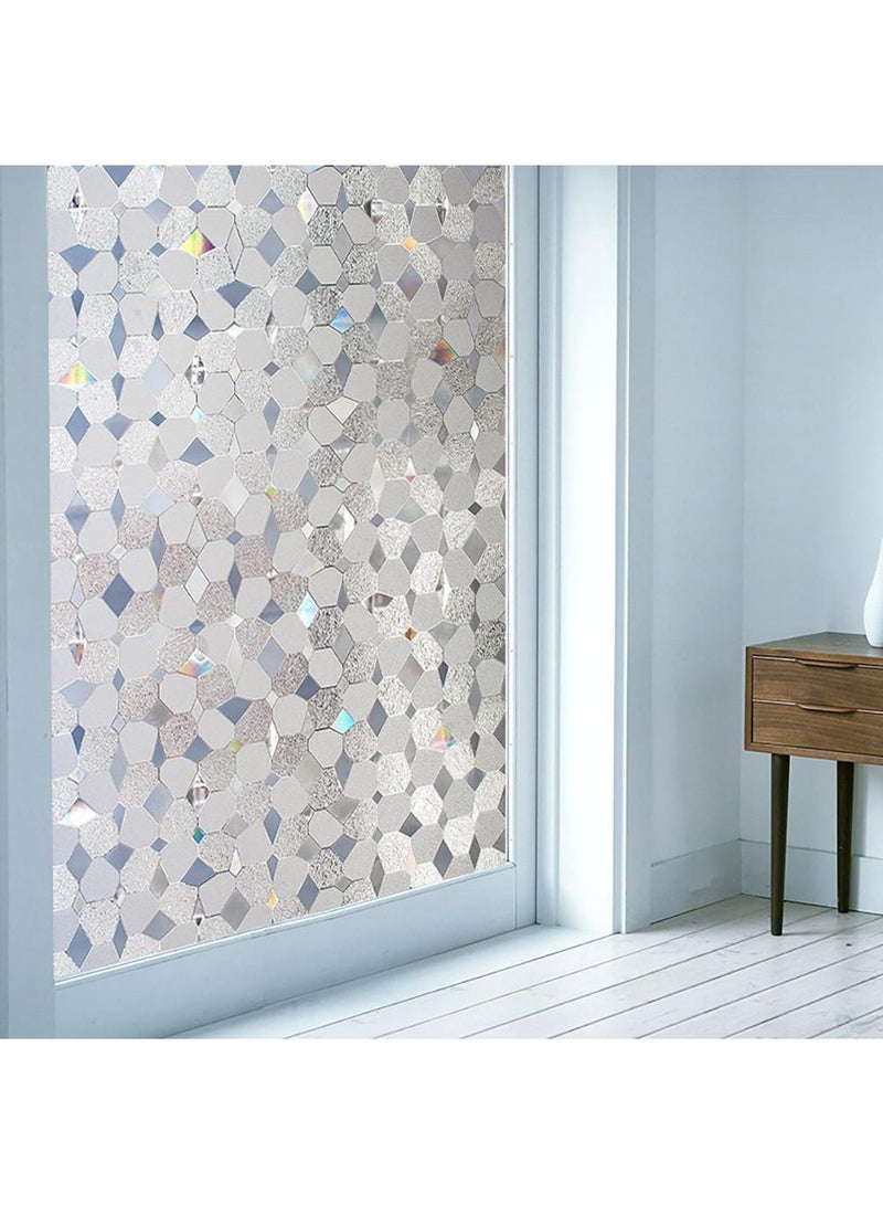 Sweet seven Frosted 3D Window Film - Privacy Solution for Glass, Static Decorative Film for Bathroom, Balcony, Office, Hotel - No Glue Required (90cm200cm) - Image 1