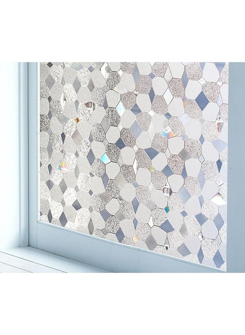 Sweet seven Frosted 3D Window Film - Privacy Solution for Glass, Static Decorative Film for Bathroom, Balcony, Office, Hotel - No Glue Required (90cm200cm) - Image 2
