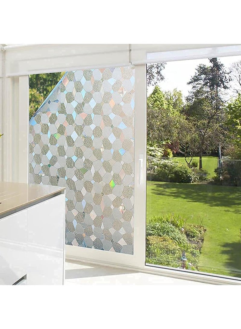 Sweet seven Frosted 3D Window Film - Privacy Solution for Glass, Static Decorative Film for Bathroom, Balcony, Office, Hotel - No Glue Required (90cm200cm) - Image 3