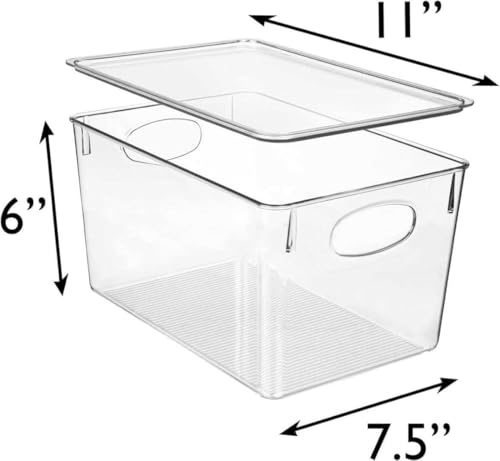CONTROL KITCHEN Clear Plastic Storage Bins with Lids, Perfect for Kitchen Organization or Pantry Organization and Storage, Stackable Fridge Organizer Bins, Storage Containers for Organizing, Cabinet Organizers - Image 4