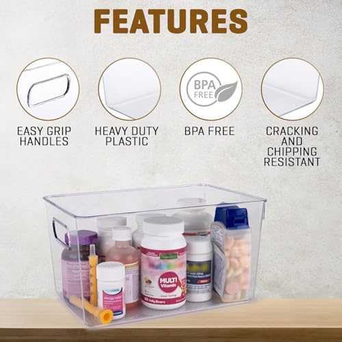 CONTROL KITCHEN Clear Plastic Storage Bins with Lids, Perfect for Kitchen Organization or Pantry Organization and Storage, Stackable Fridge Organizer Bins, Storage Containers for Organizing, Cabinet Organizers - Image 5