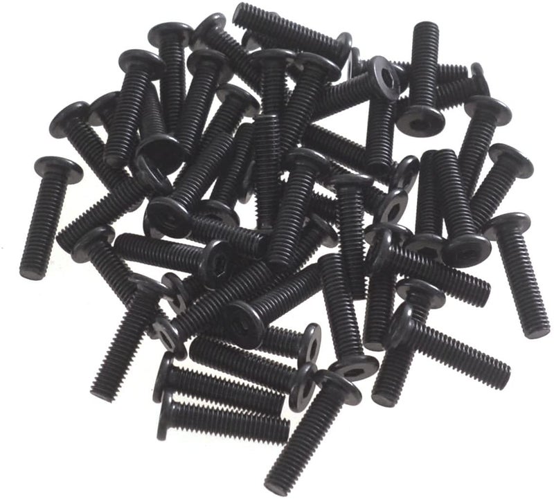 3DINNOVATIONS M5x20mm Low Carbon Steel CNC Low Profile Flat Head Hex Socket Machine Screws Fully Threaded Pack of 25 - Image 3